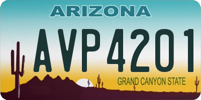 AZ license plate AVP4201