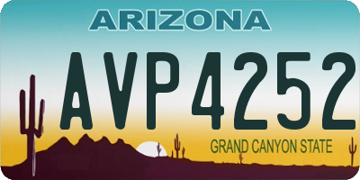 AZ license plate AVP4252