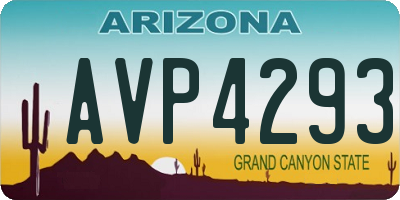 AZ license plate AVP4293