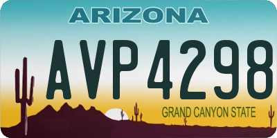AZ license plate AVP4298