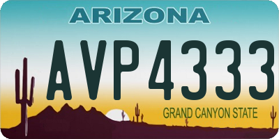 AZ license plate AVP4333