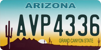 AZ license plate AVP4336