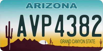 AZ license plate AVP4382