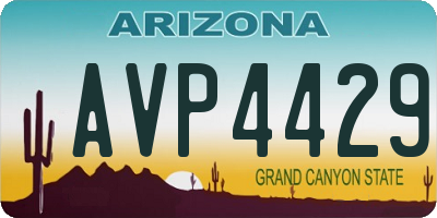 AZ license plate AVP4429