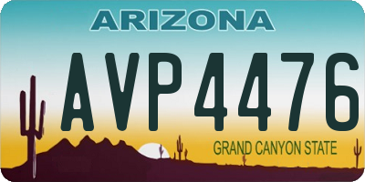 AZ license plate AVP4476