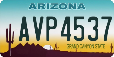 AZ license plate AVP4537