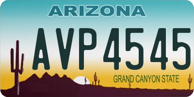 AZ license plate AVP4545