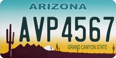 AZ license plate AVP4567
