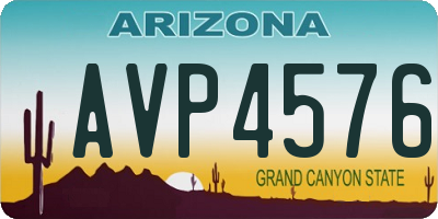 AZ license plate AVP4576