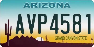 AZ license plate AVP4581