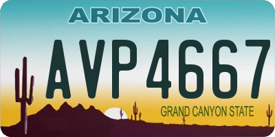 AZ license plate AVP4667