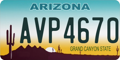 AZ license plate AVP4670