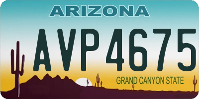 AZ license plate AVP4675