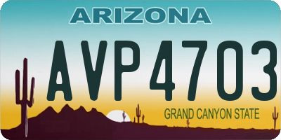 AZ license plate AVP4703