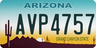 AZ license plate AVP4757