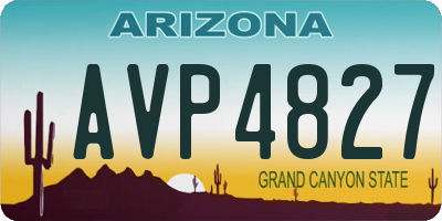 AZ license plate AVP4827