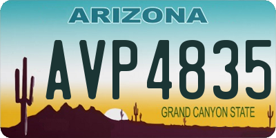 AZ license plate AVP4835