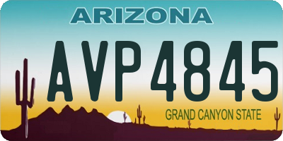 AZ license plate AVP4845