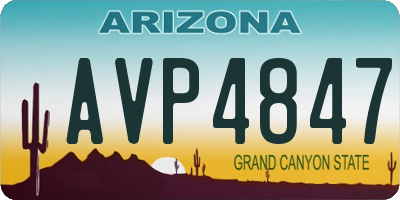 AZ license plate AVP4847