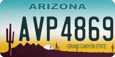 AZ license plate AVP4869