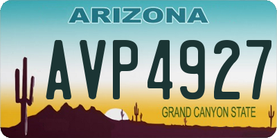 AZ license plate AVP4927