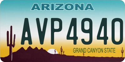 AZ license plate AVP4940