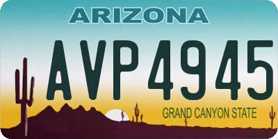 AZ license plate AVP4945