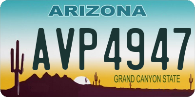 AZ license plate AVP4947