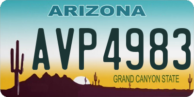 AZ license plate AVP4983