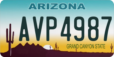 AZ license plate AVP4987
