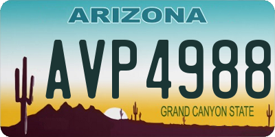 AZ license plate AVP4988