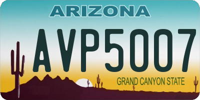 AZ license plate AVP5007