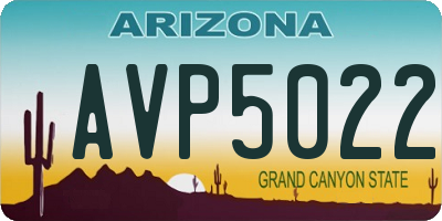 AZ license plate AVP5022