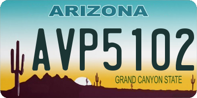 AZ license plate AVP5102