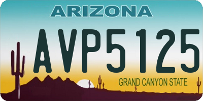 AZ license plate AVP5125