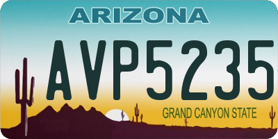 AZ license plate AVP5235