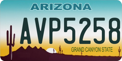 AZ license plate AVP5258