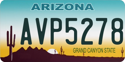 AZ license plate AVP5278