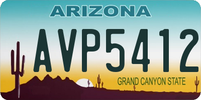 AZ license plate AVP5412