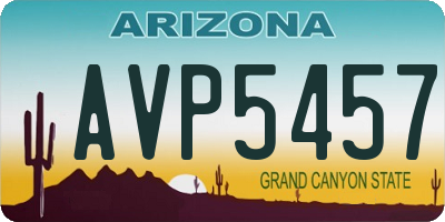 AZ license plate AVP5457