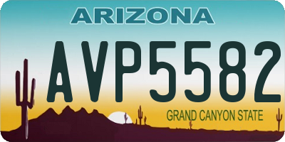 AZ license plate AVP5582