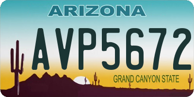 AZ license plate AVP5672