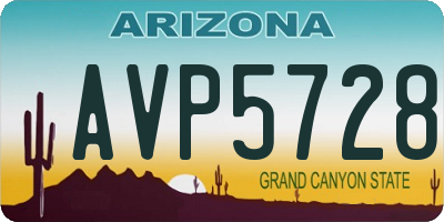 AZ license plate AVP5728
