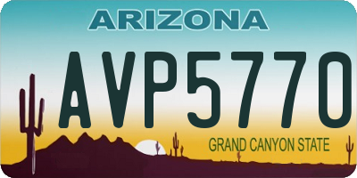 AZ license plate AVP5770