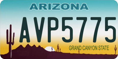 AZ license plate AVP5775