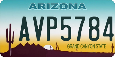 AZ license plate AVP5784