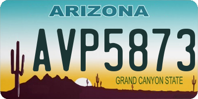 AZ license plate AVP5873