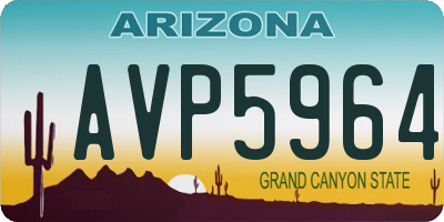 AZ license plate AVP5964
