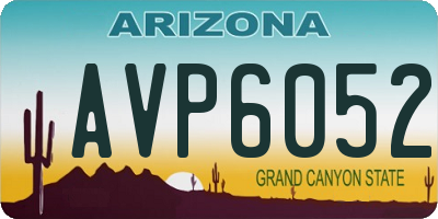 AZ license plate AVP6052