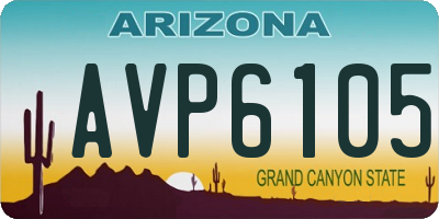 AZ license plate AVP6105